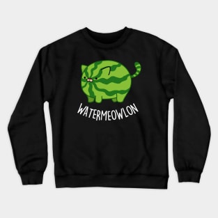 Watermeowlon Cute Cat Watermelon Pun Crewneck Sweatshirt